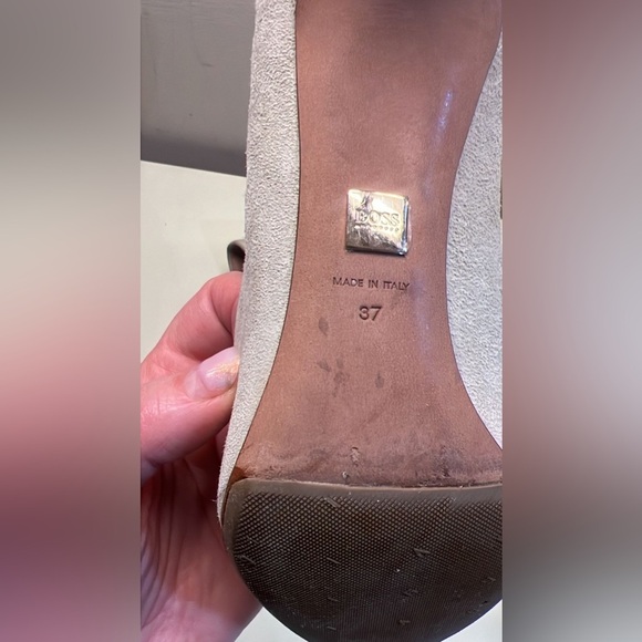 Hugo Boss MADE IN ITALY SUEDE LEATHER Elegant Gray Women's Heels - Picture 5 of 6